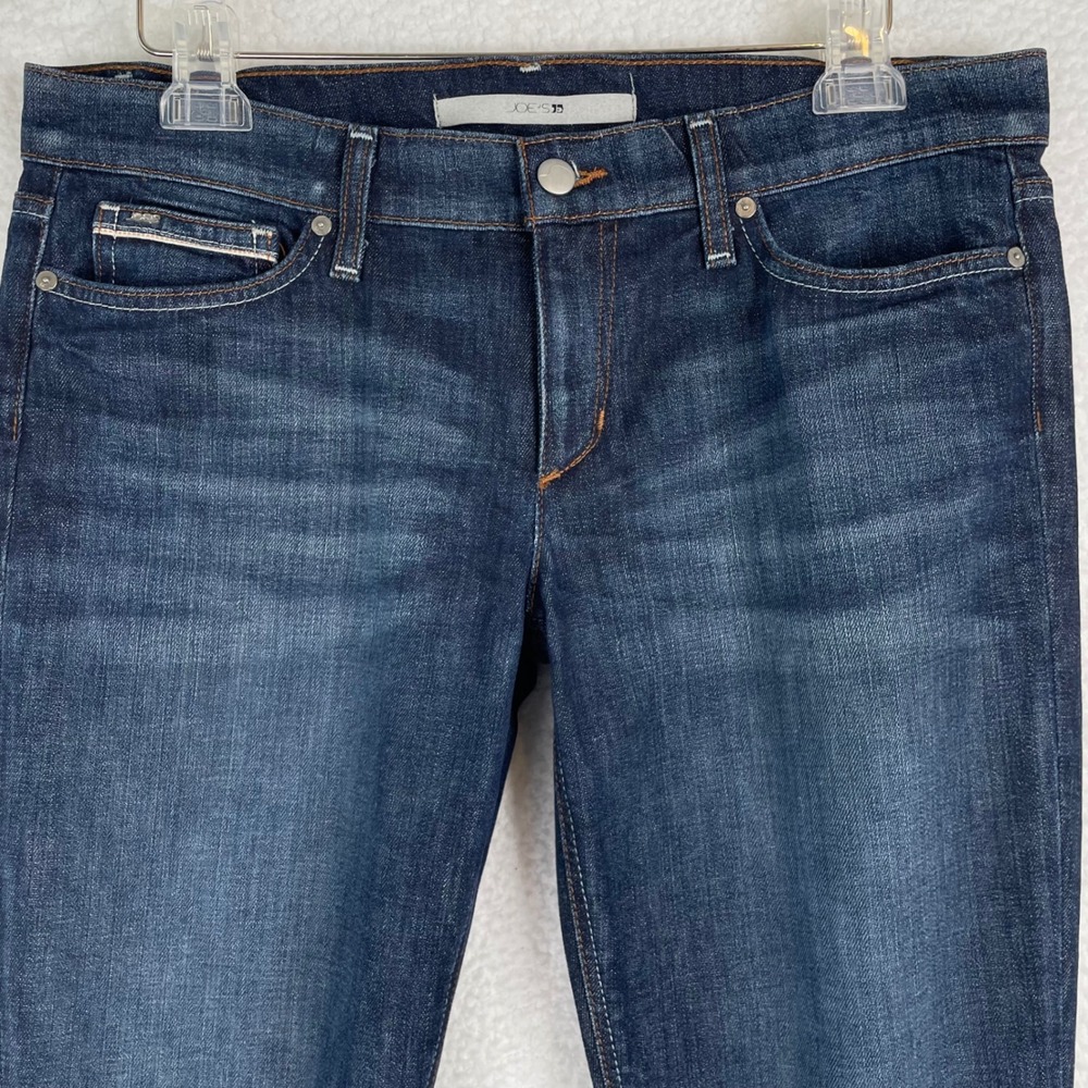 Joes Jeans Socialite Kicker Dark Wash Cuffed Crop Jeans Size 30 Blue Denim Capri